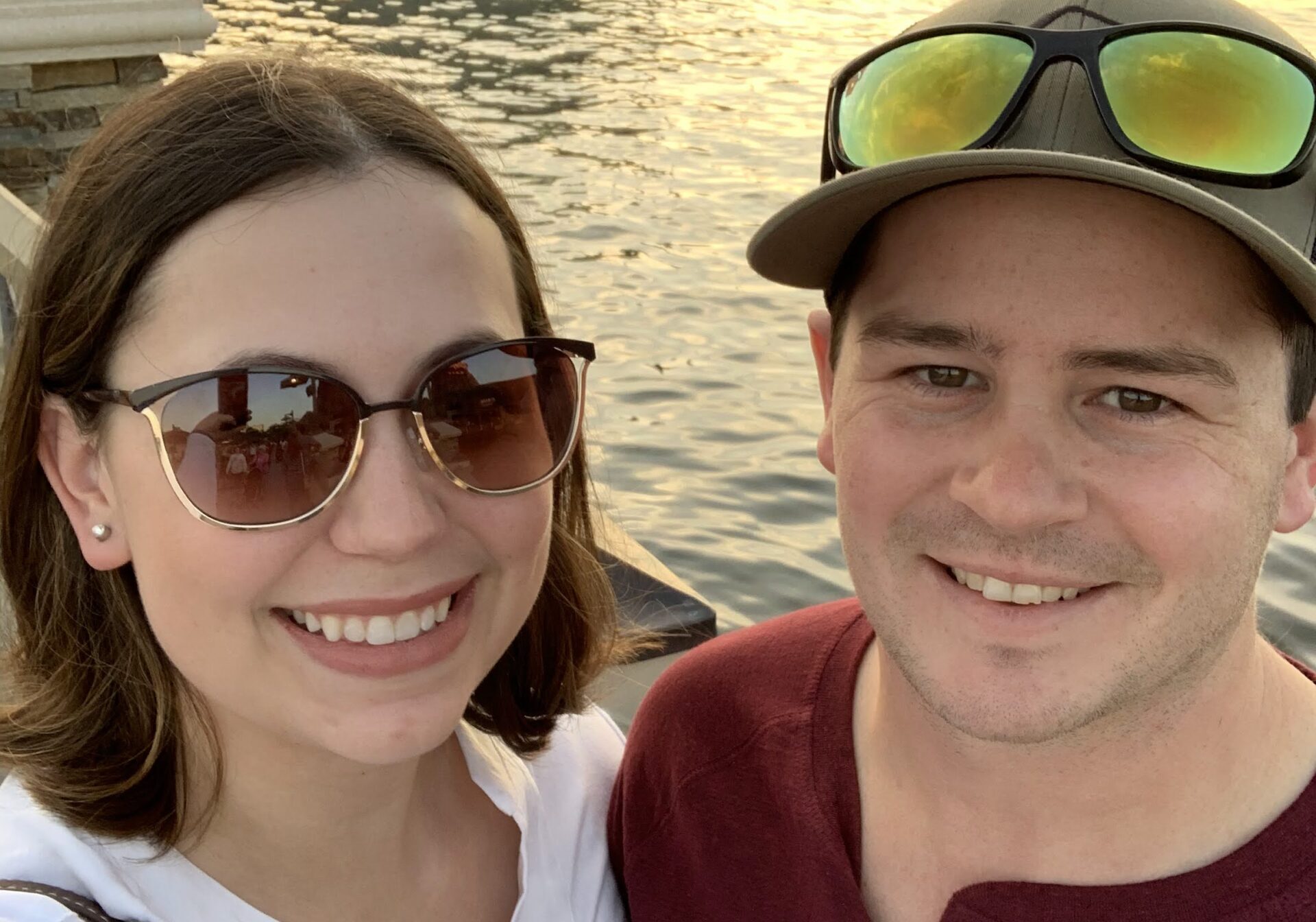 Meg and her husband on their honeymoon - Disney Springs 2019